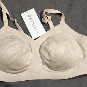 Athleta Cream Seamless Full Coverage Bra